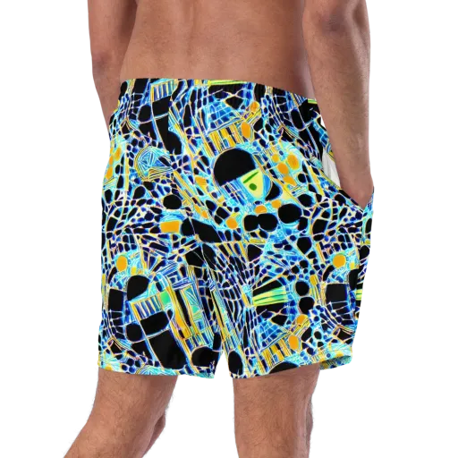 Blue Static on a Swim Trunks
