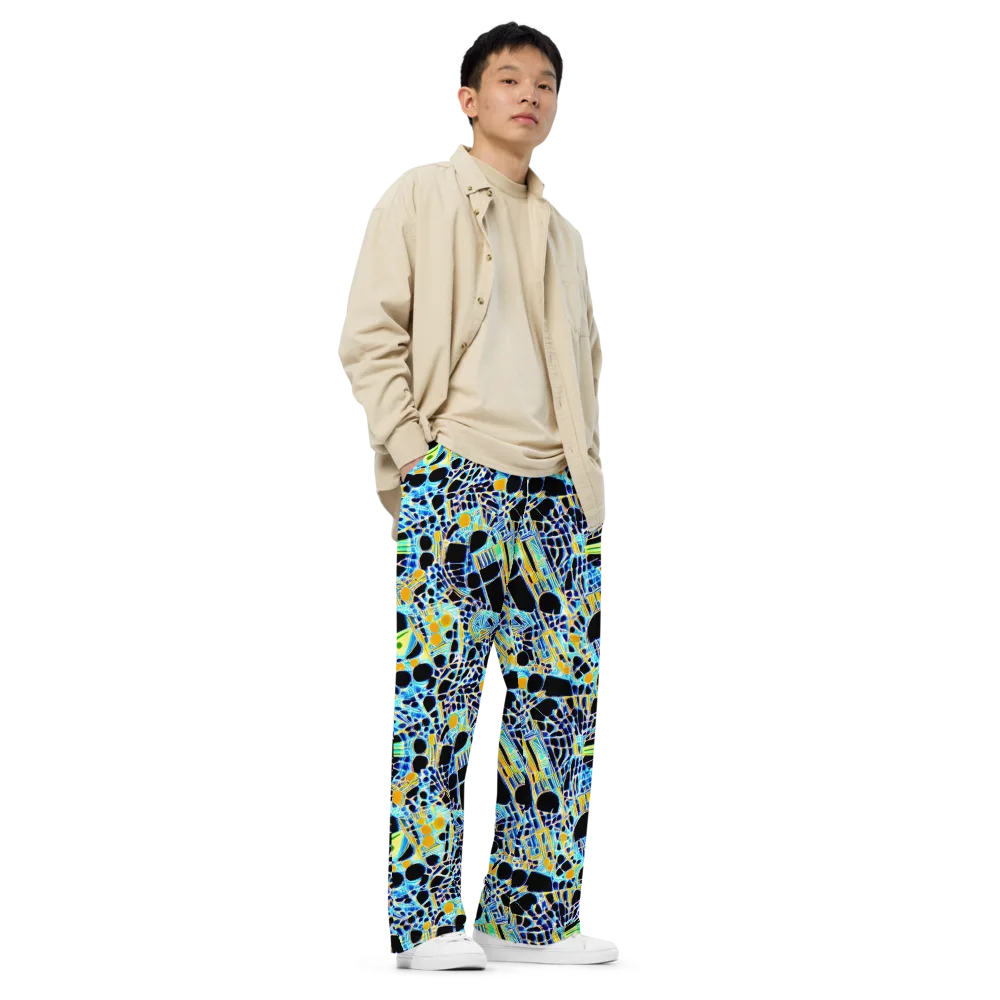 Blue Static on Wide-Leg Pants — Right Front