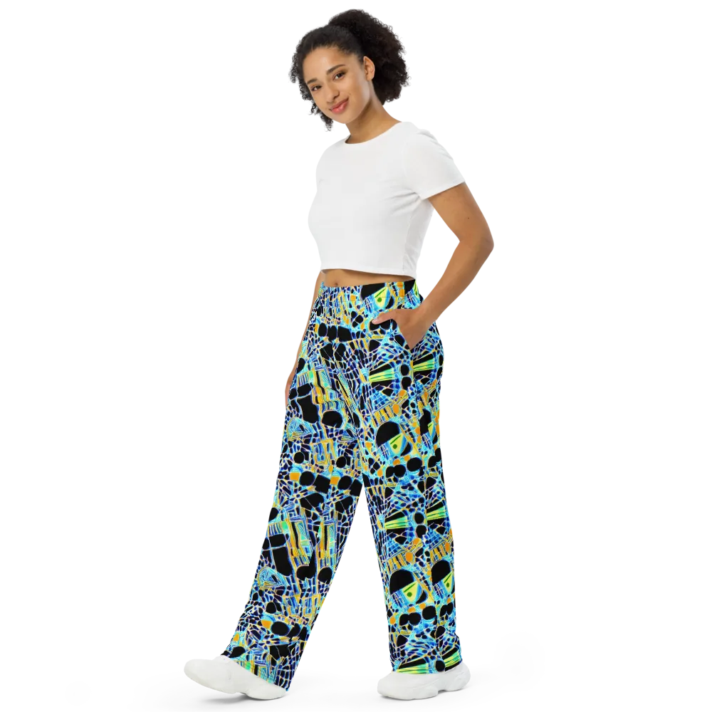 Blue Static on Wide-Leg Pants — Left Front