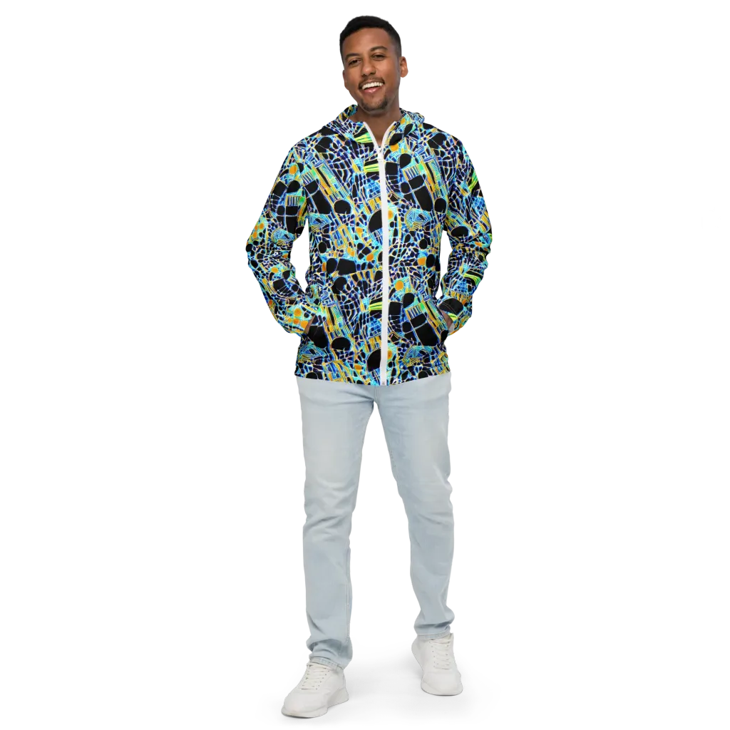 Blue Static on Men's Windbreaker — Front