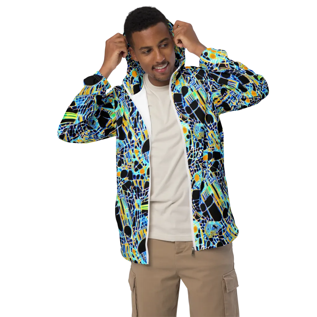 Blue Static on Men's Windbreaker — Front