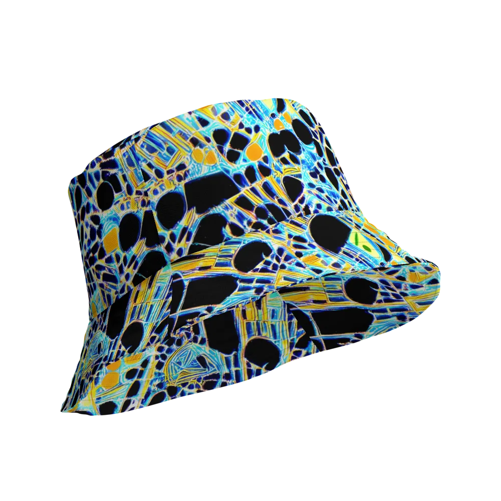 Blue Static on Reversible Bucket Hat — Product details Outside