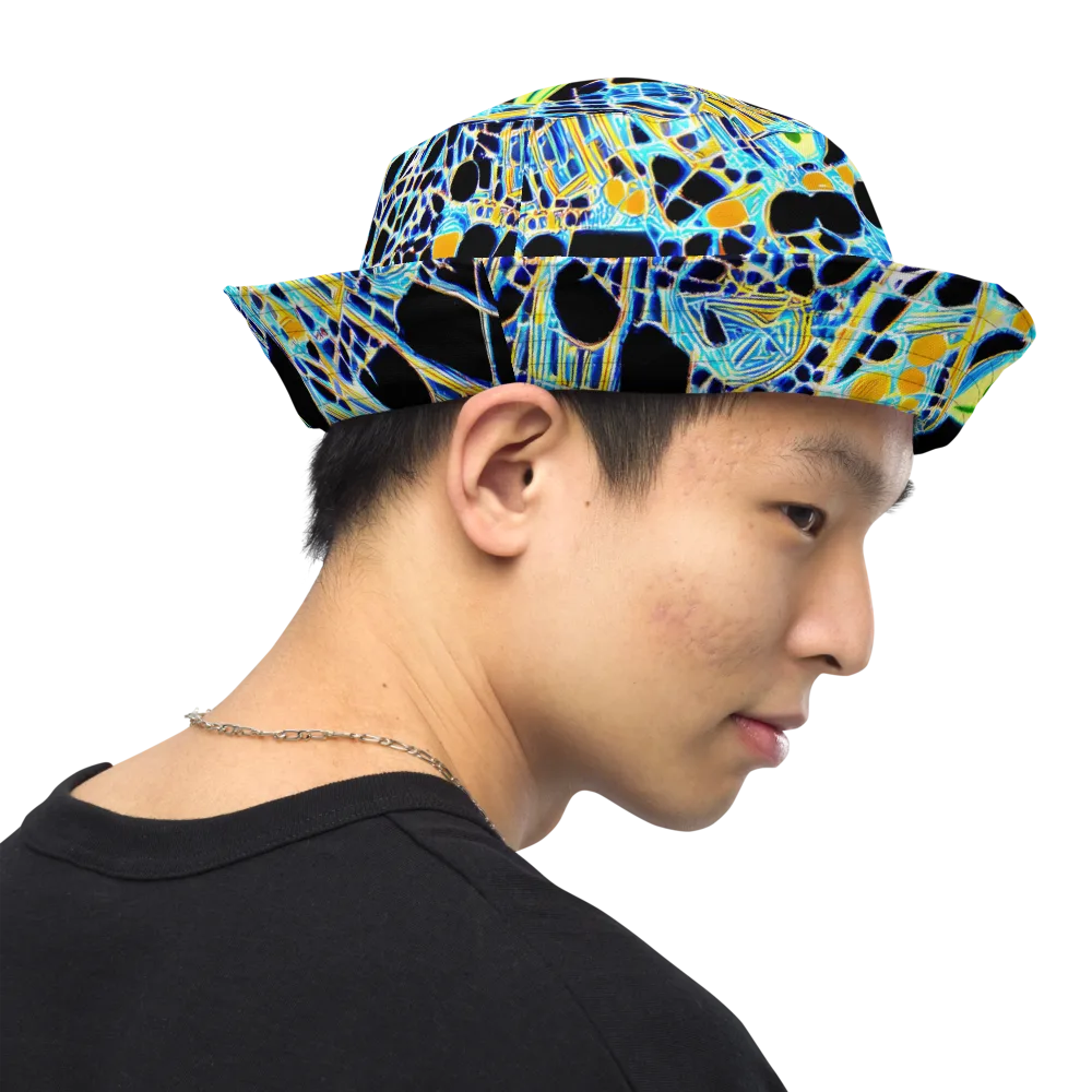 Blue Static on Reversible Bucket Hat — Right Outside