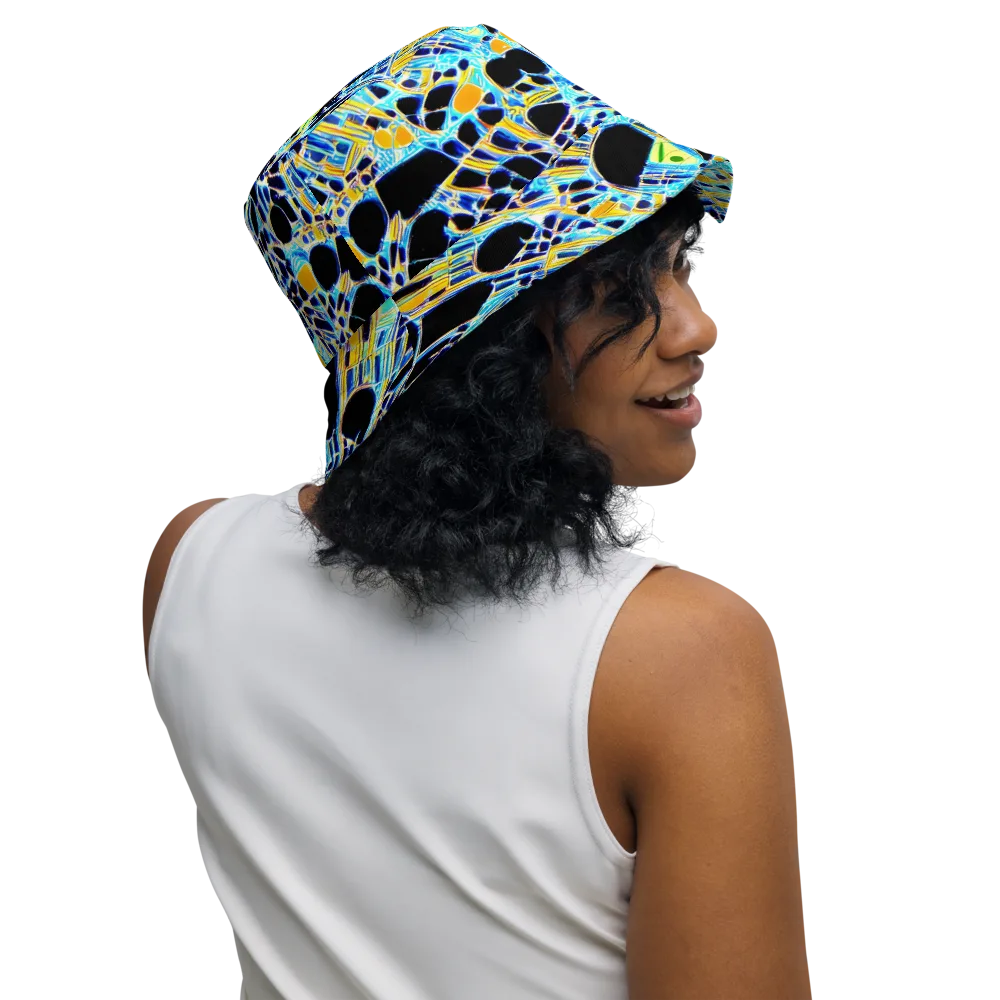 Blue Static on Reversible Bucket Hat — Right Outside