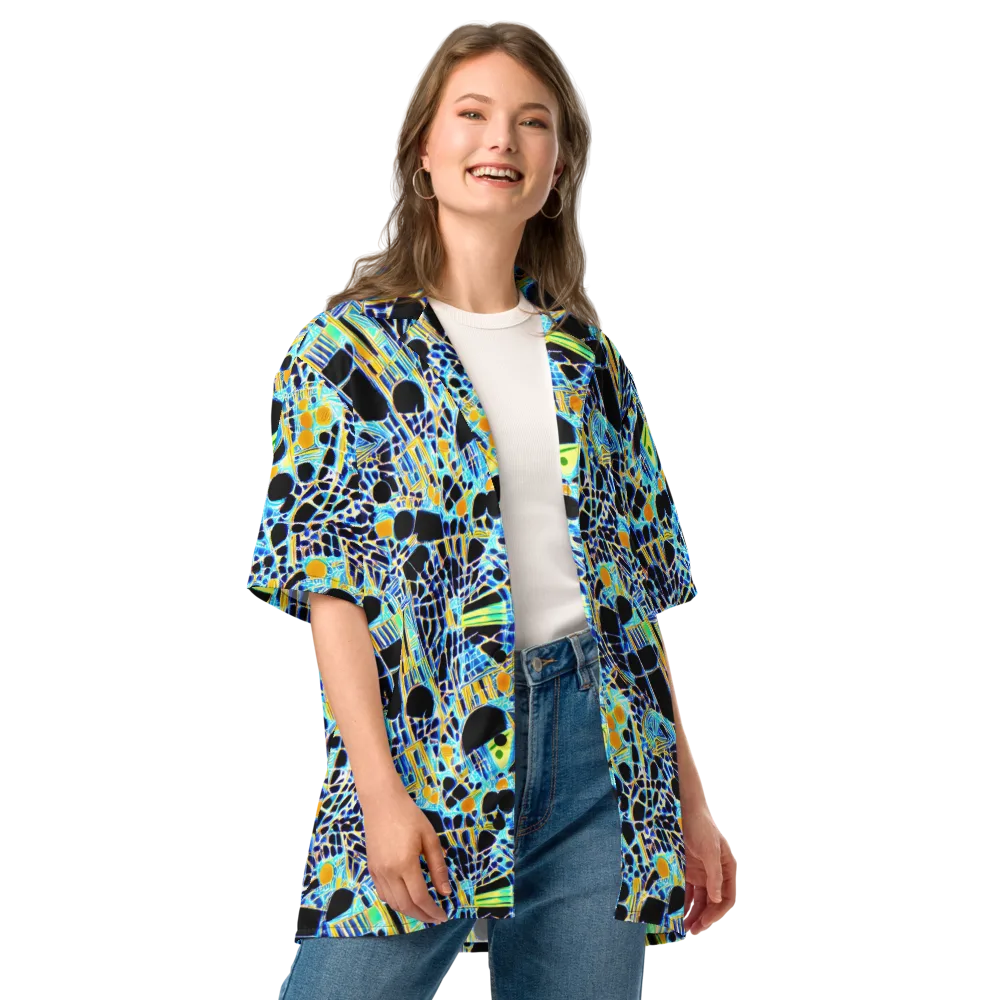 Blue Static on Button Shirt — Front