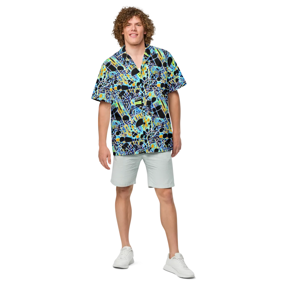 Blue Static on Button Shirt — Front