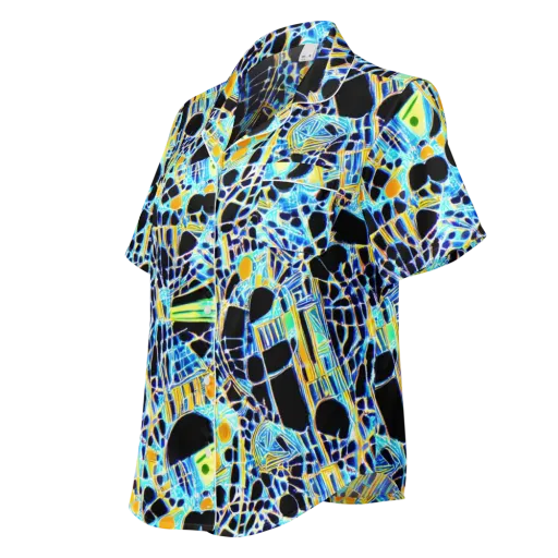 Blue Static on a Women's Short Sleeve Pajama Top