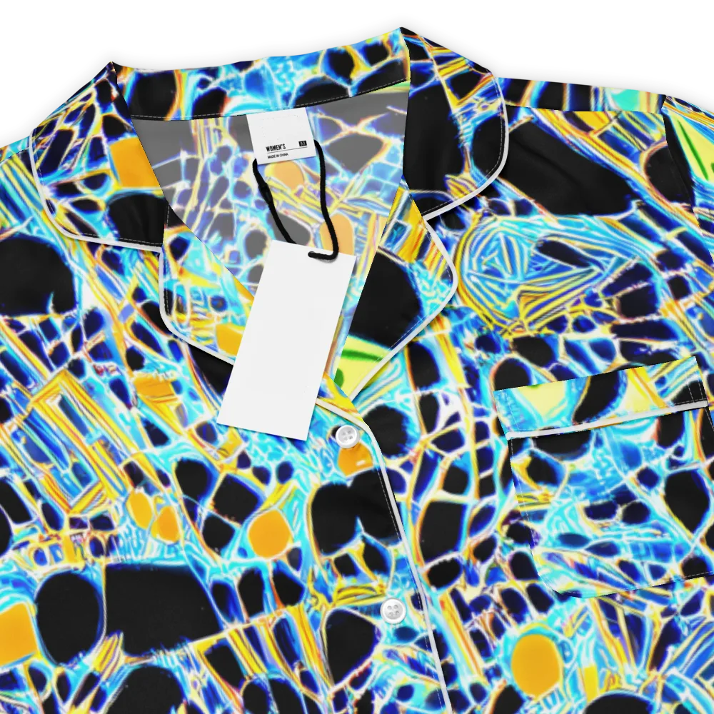Blue Static on Women's Short Sleeve Pajama Top — Product details