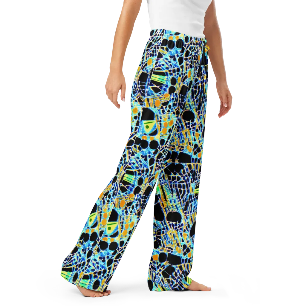 Blue Static on Women's Pajama Pants — Right Front