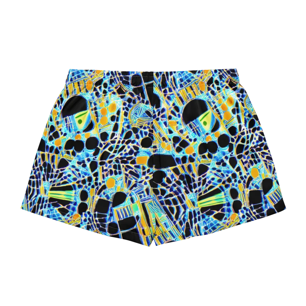 Blue Static on Women's Pajama Shorts — Back