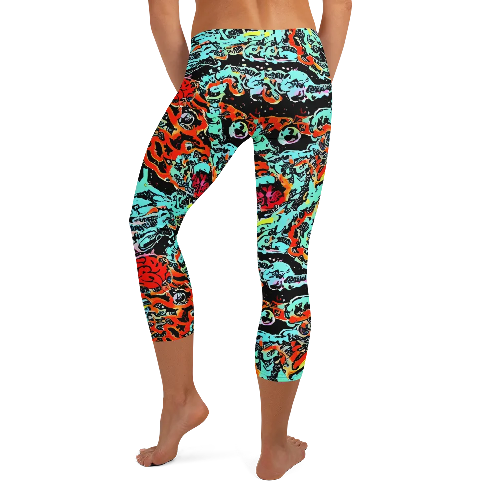 Neon Wildstyle on Capri Leggings — Back