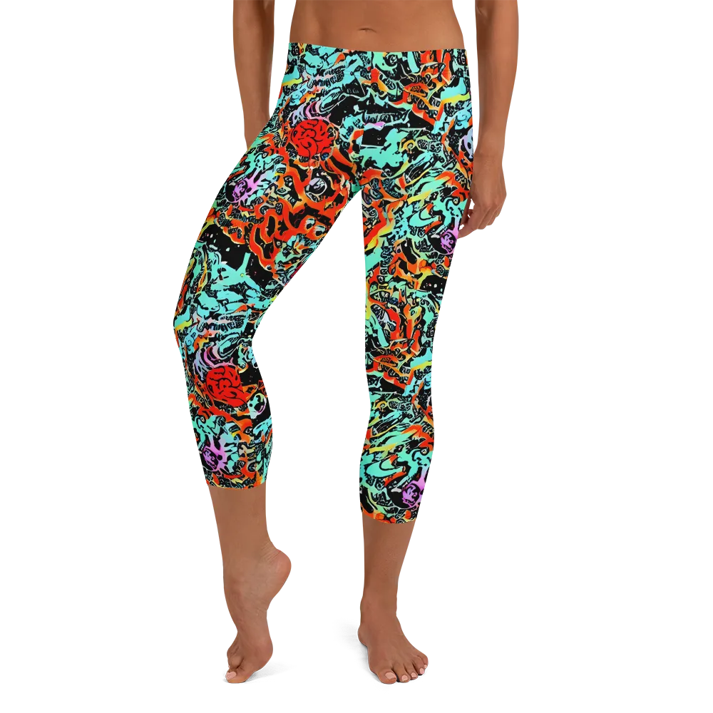 Neon Wildstyle on Capri Leggings — Front