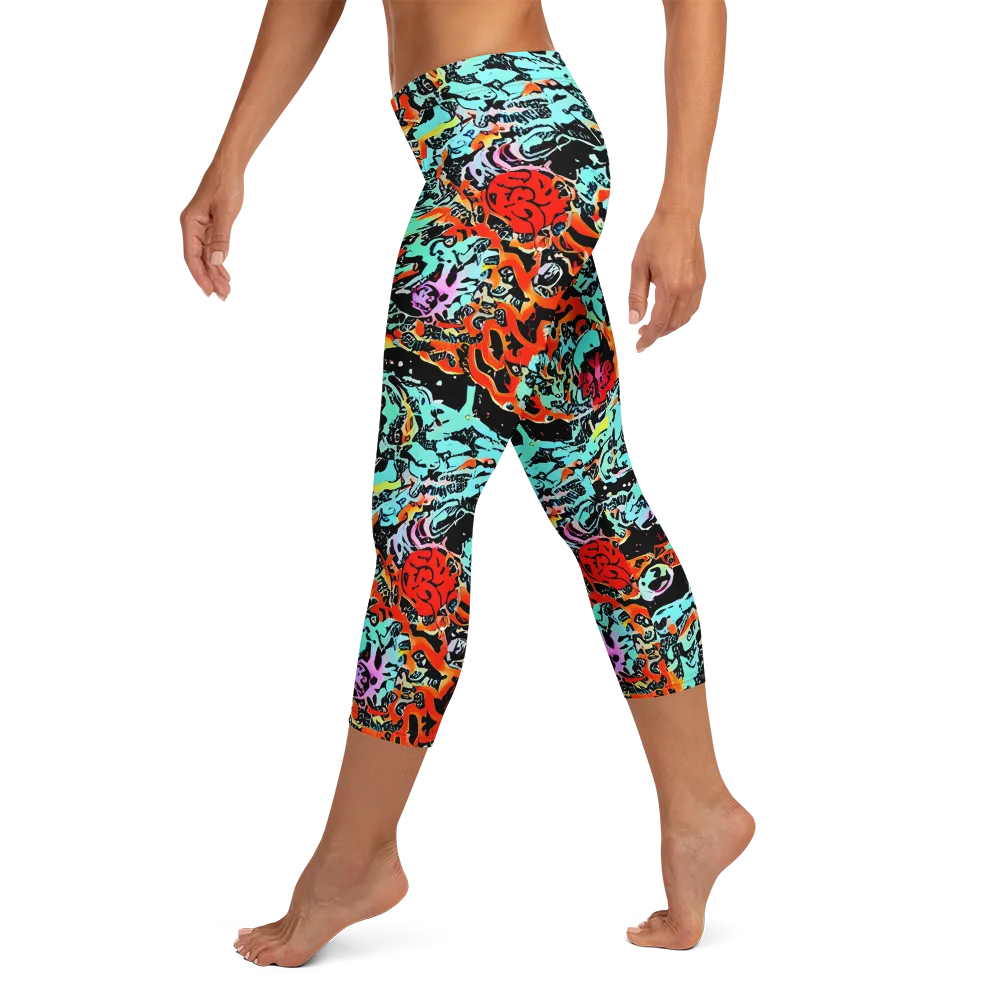 Neon Wildstyle on Capri Leggings — Left
