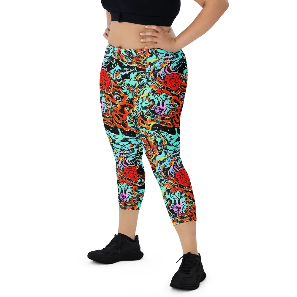 Neon Wildstyle on Capri Leggings — Front