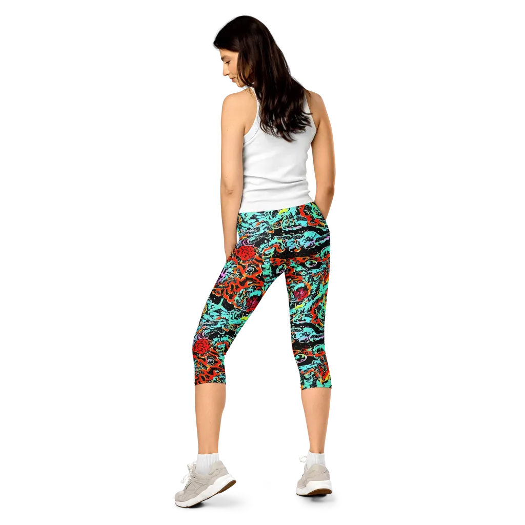 Neon Wildstyle on Capri Leggings — Back