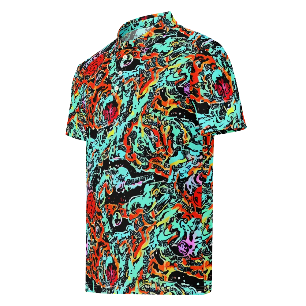 Neon Wildstyle on Men's Slim Fit Polo Shirt — Left Front