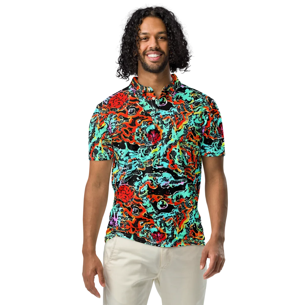 Neon Wildstyle on Men's Slim Fit Polo Shirt — Front