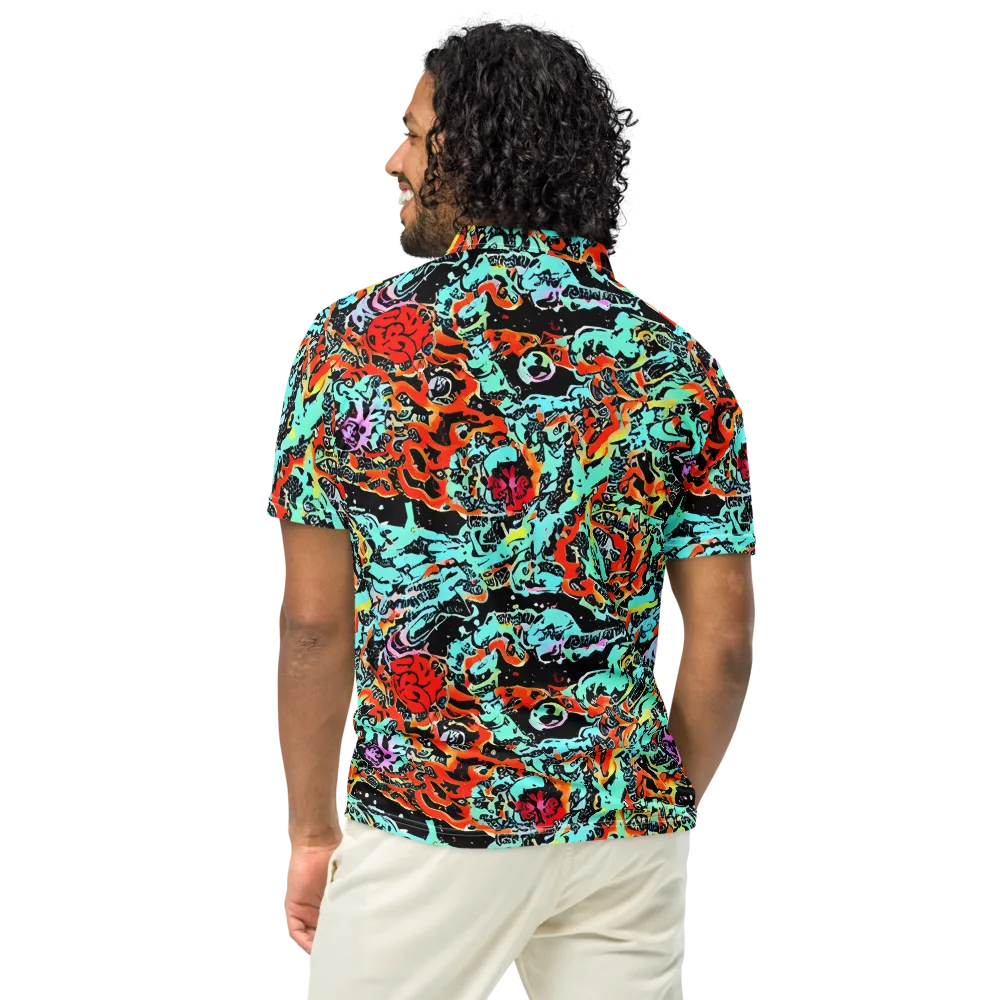 Neon Wildstyle on Men's Slim Fit Polo Shirt — Back