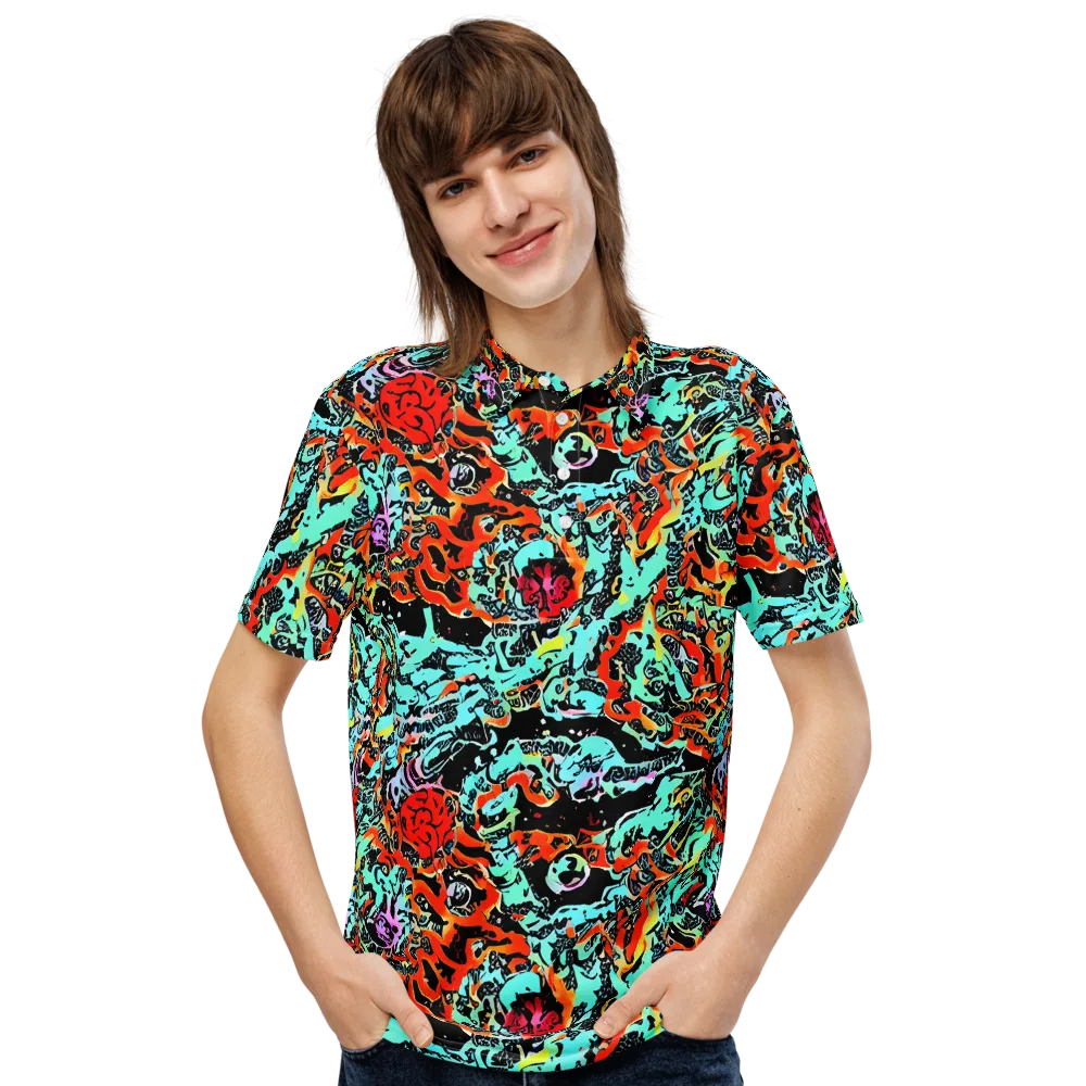 Neon Wildstyle on Men's Slim Fit Polo Shirt — Front