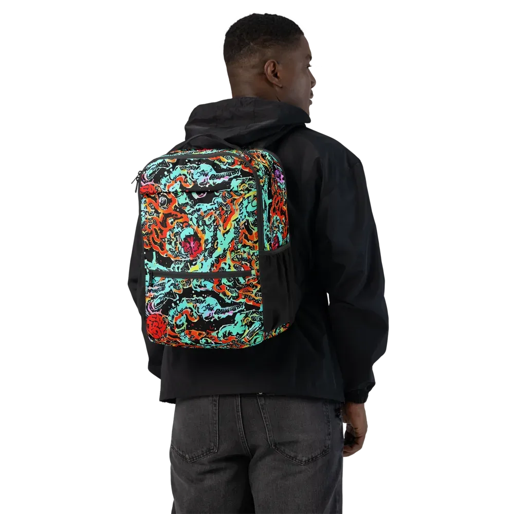 Neon Wildstyle on Utility Backpack — Back