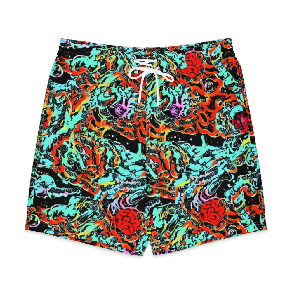 Neon Wildstyle on Men's Board Shorts — Front