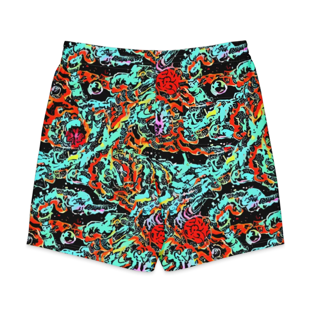 Neon Wildstyle on Men's Board Shorts — Back