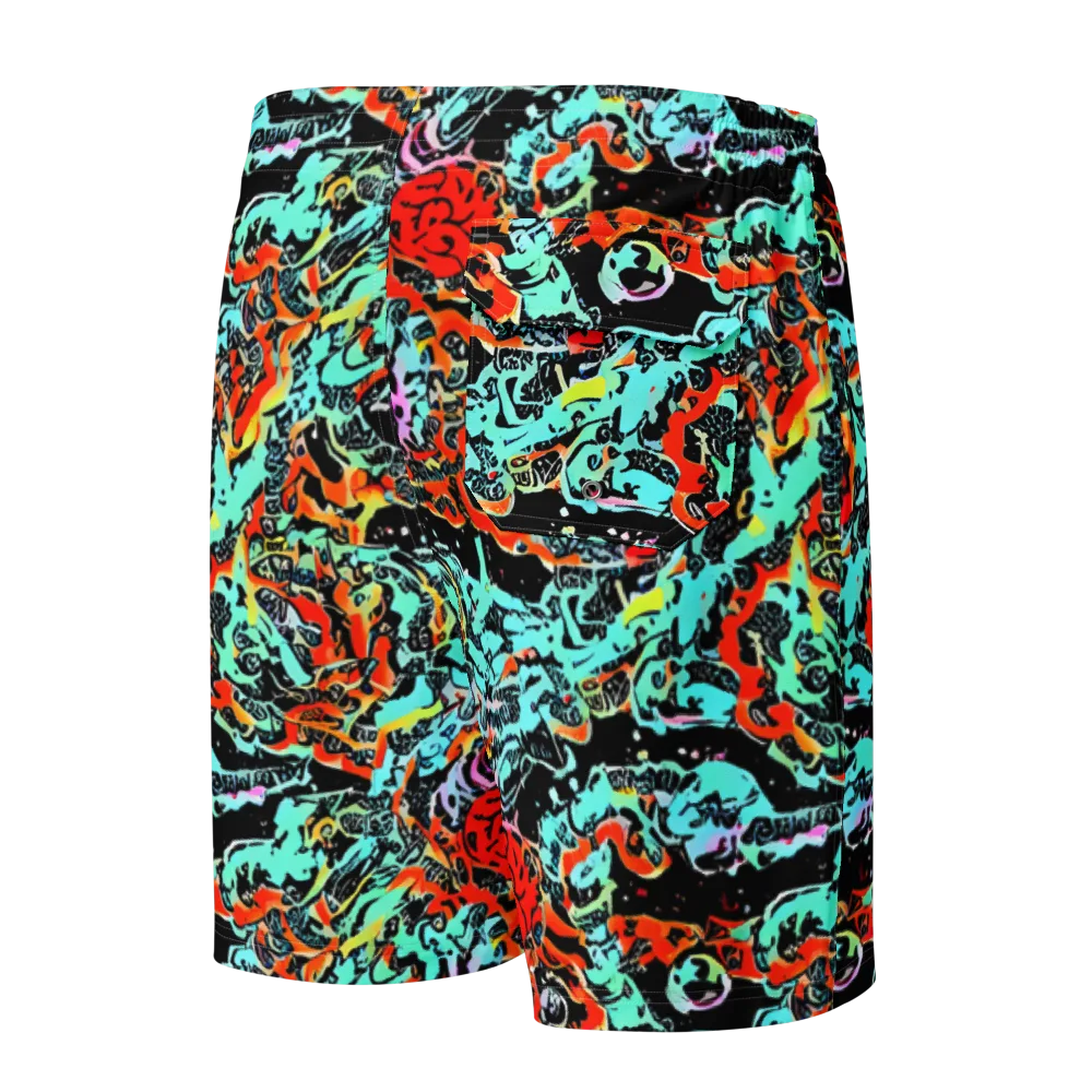 Neon Wildstyle on Men's Board Shorts — Back