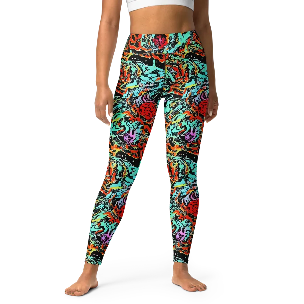 Neon Wildstyle on Yoga Leggings — Front