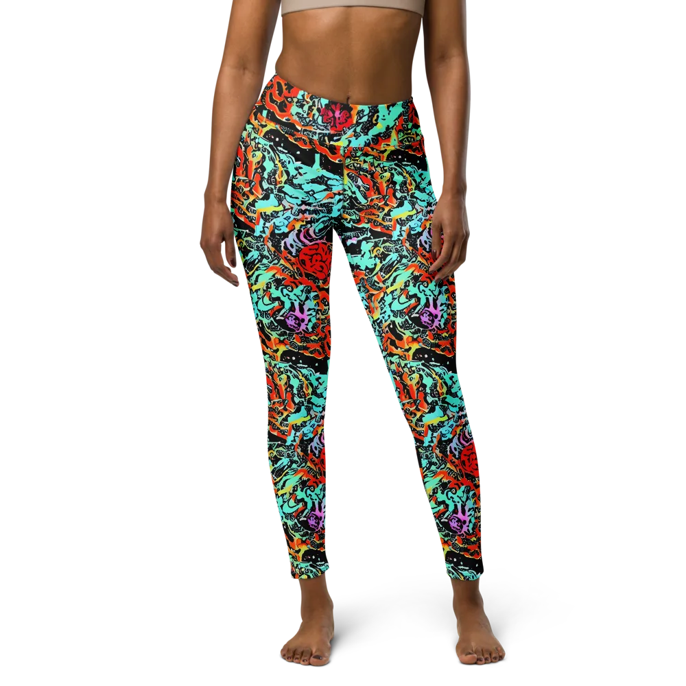 Neon Wildstyle on Yoga Leggings — Front