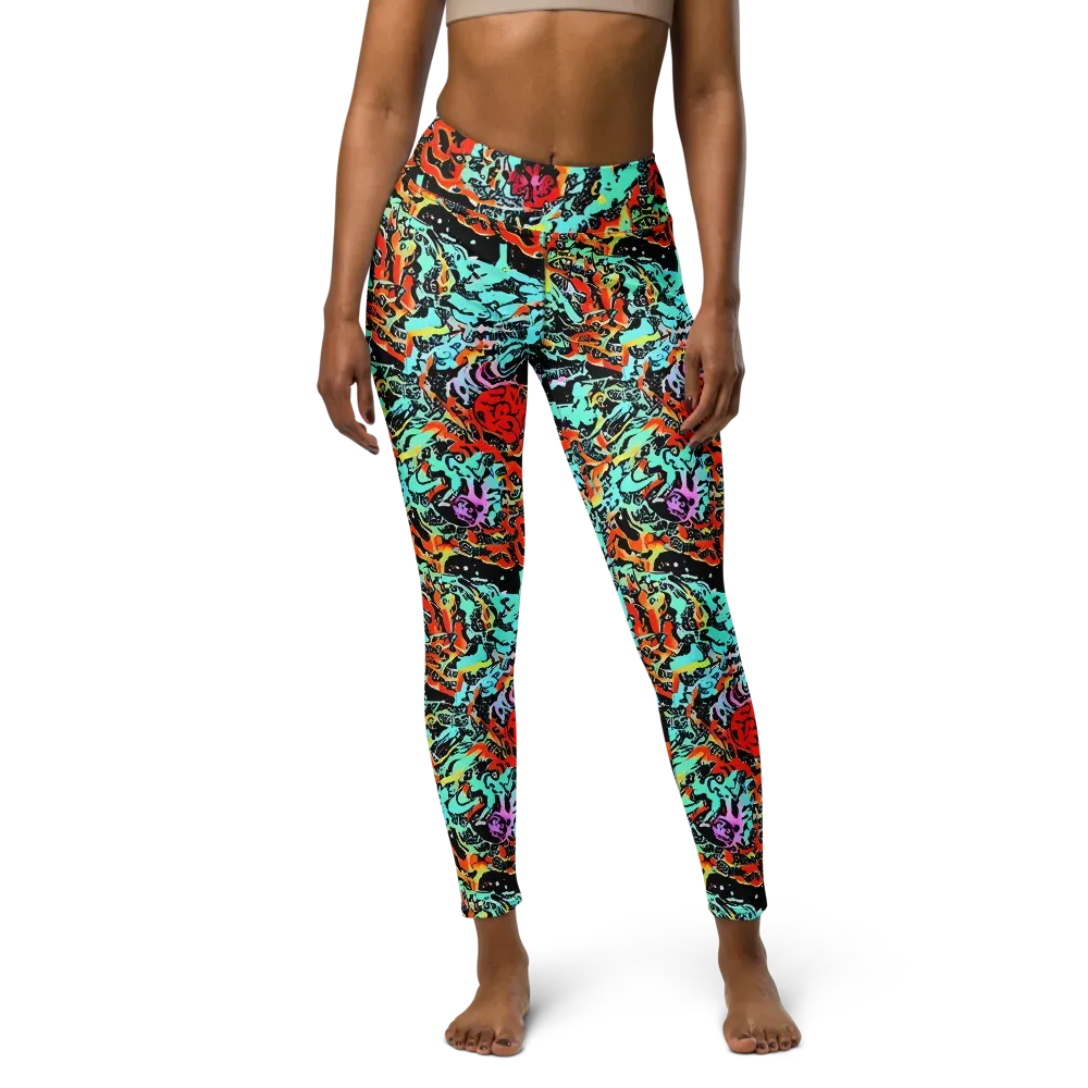 Neon Wildstyle on Yoga Leggings — Front