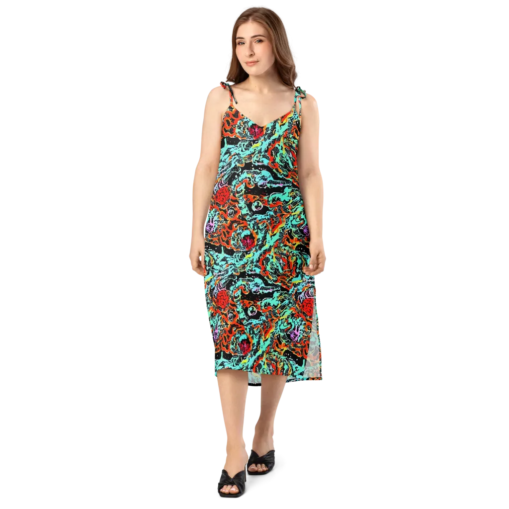 Neon Wildstyle on Slip Dress — Front