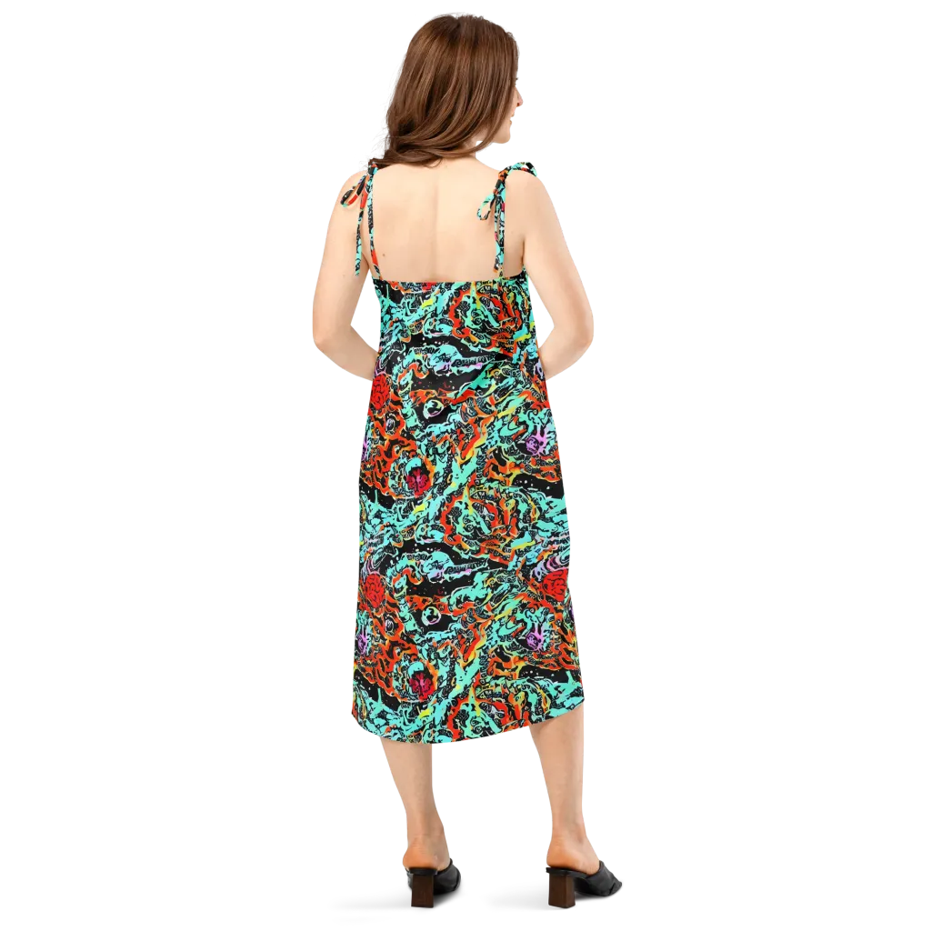 Neon Wildstyle on Slip Dress — Back