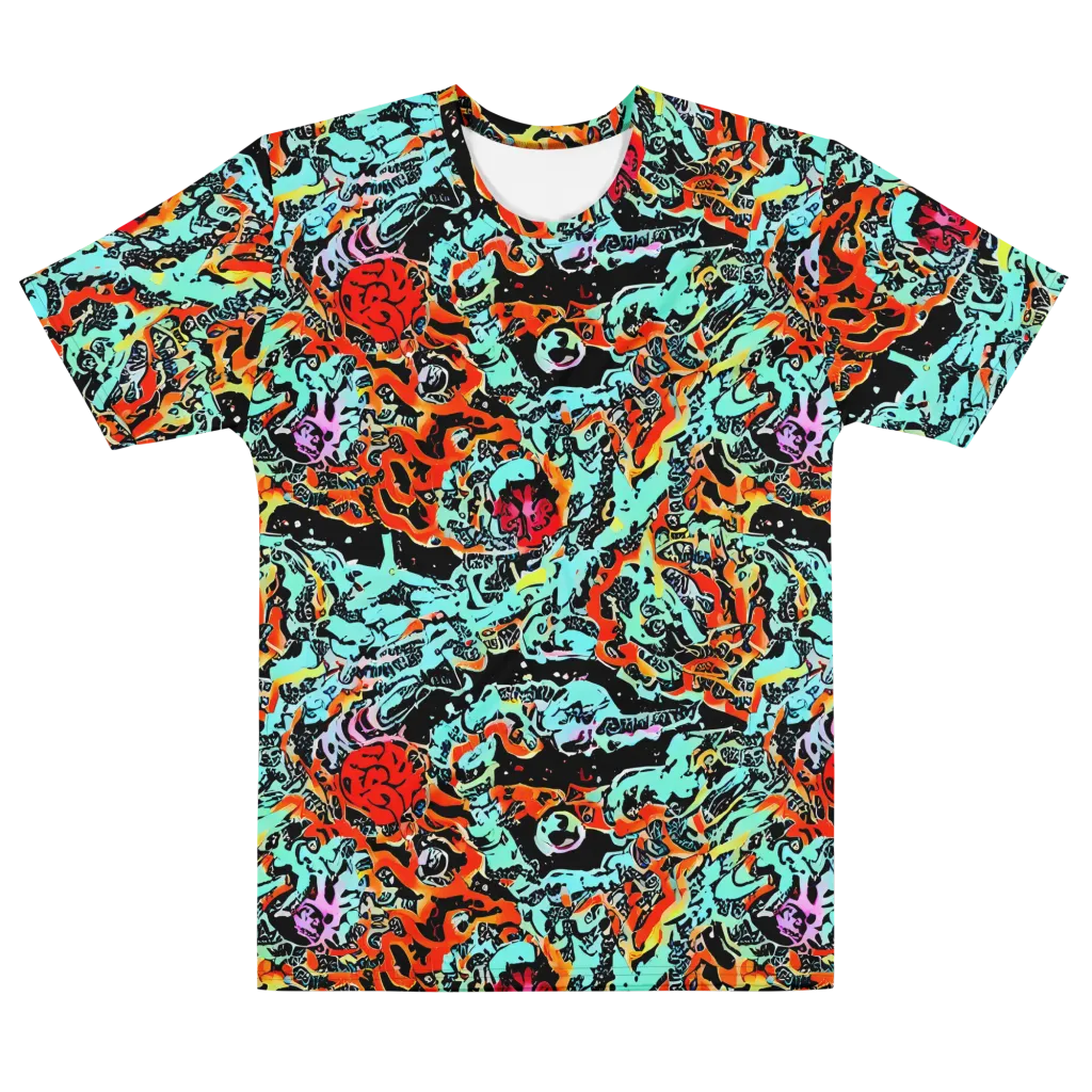 Neon Wildstyle on Men's Cotton Crew Neck T-Shirt — Front