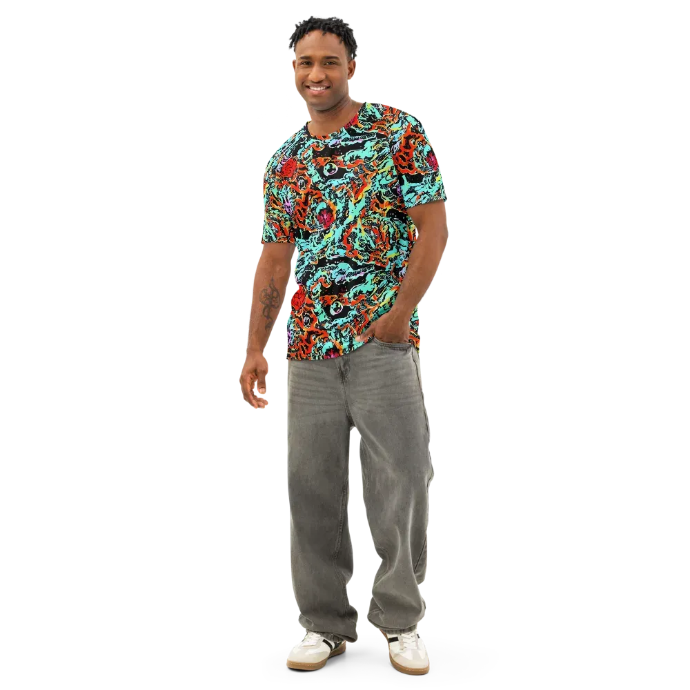 Neon Wildstyle on Men's Cotton Crew Neck T-Shirt — Front