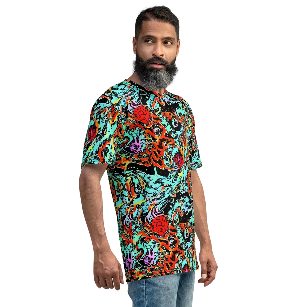 Neon Wildstyle on Men's Crew Neck T-Shirt — Right