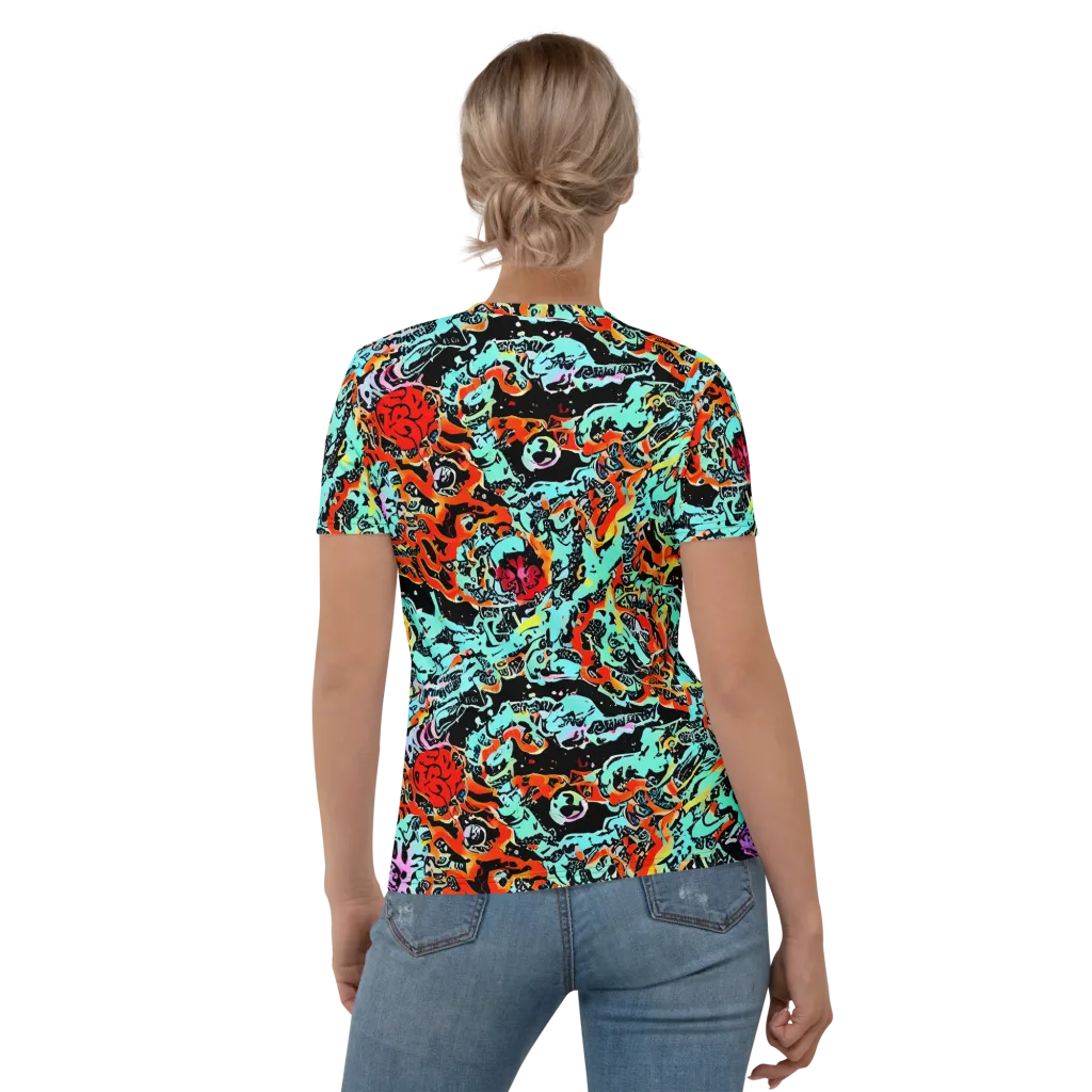 Neon Wildstyle on Women's Crew Neck T-Shirt — Back