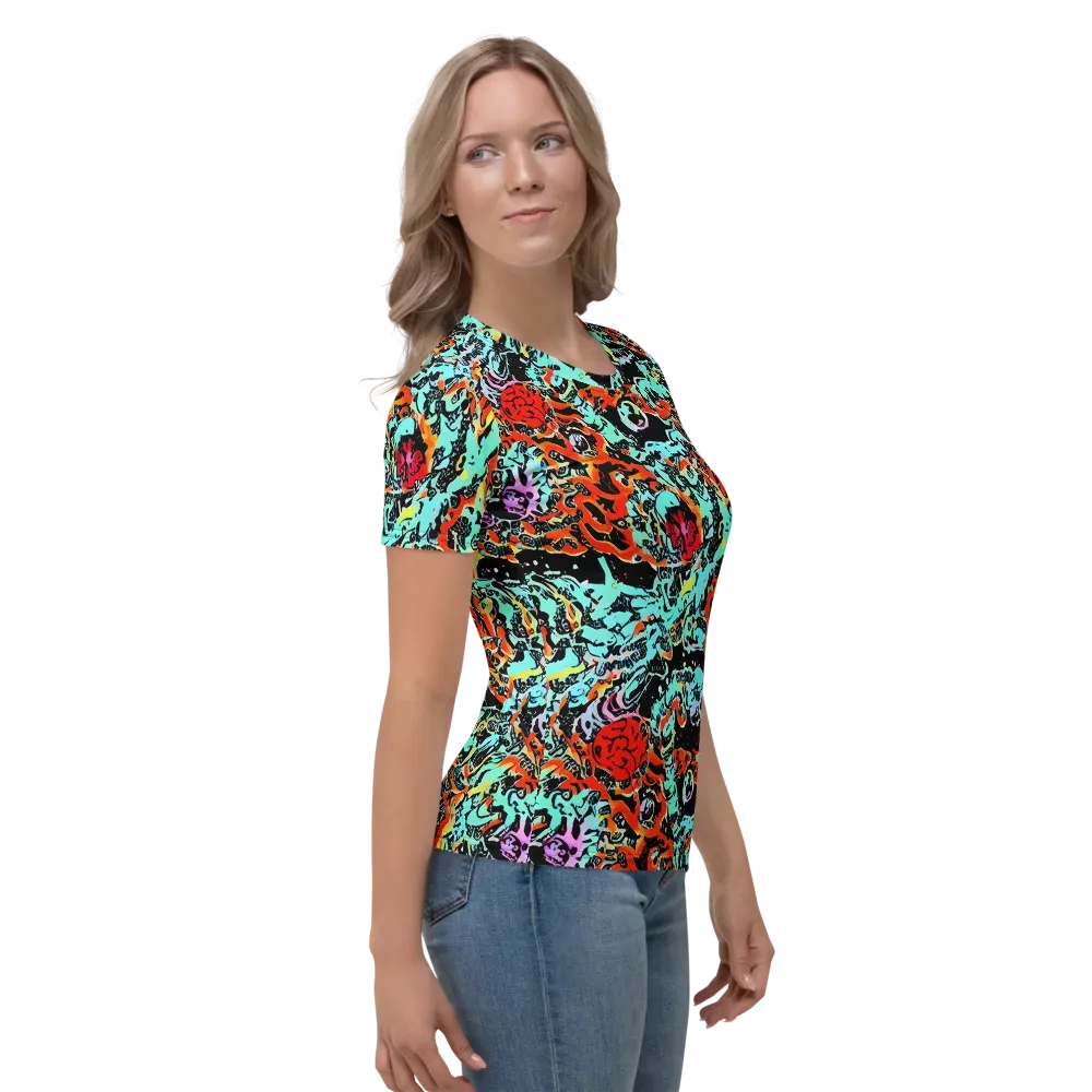 Neon Wildstyle on Women's Crew Neck T-Shirt — Right