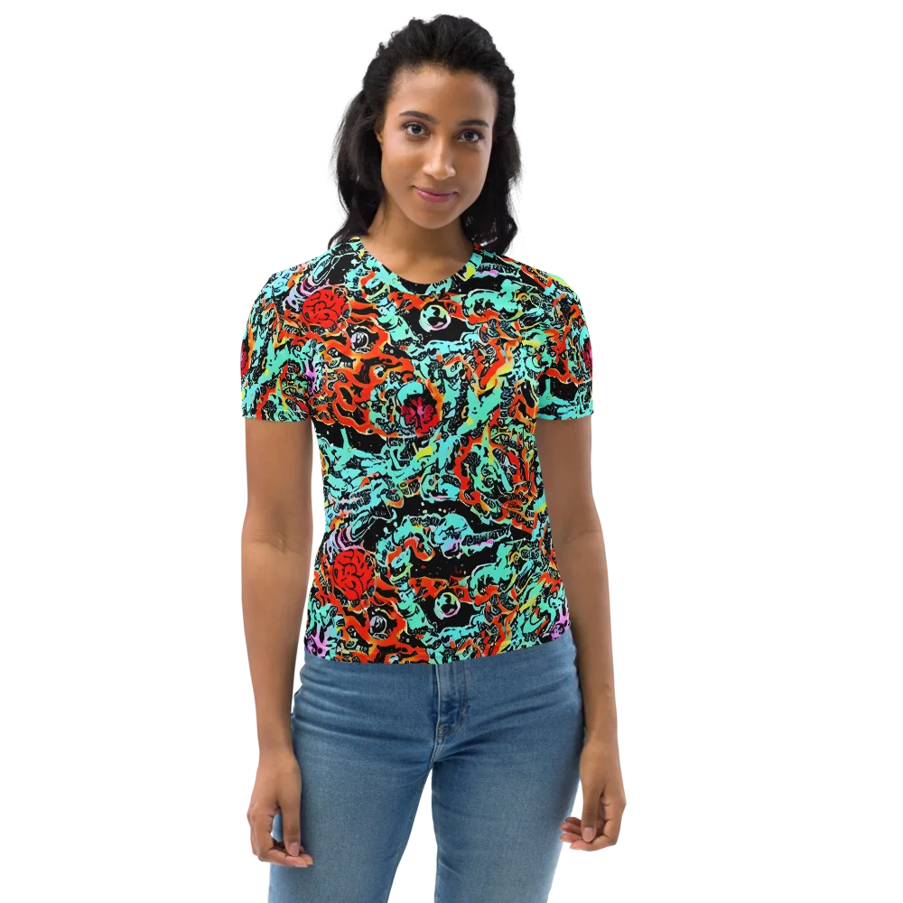 Neon Wildstyle on Women's Crew Neck T-Shirt — Front