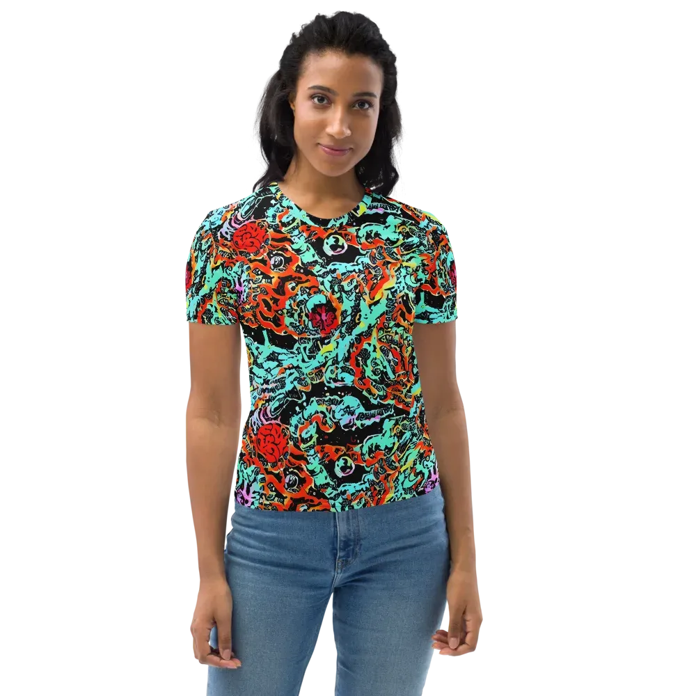 Neon Wildstyle on Women's Crew Neck T-Shirt — Front
