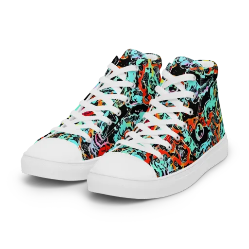 Neon Wildstyle on a Women's High Top Canvas Shoes