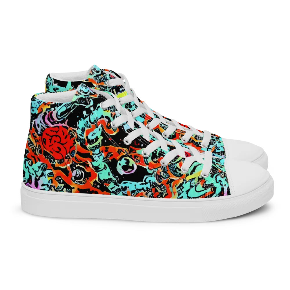 Neon Wildstyle on Women's High Top Canvas Shoes — Right