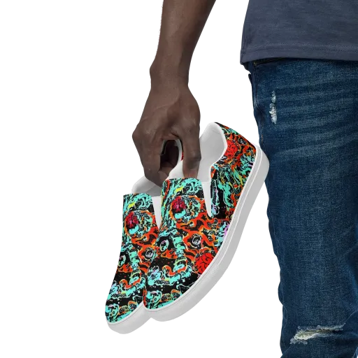 Neon Wildstyle on a Men's Slip-On Canvas Shoes