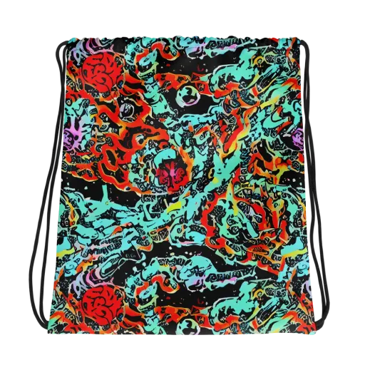 Neon Wildstyle on a Drawstring Bag