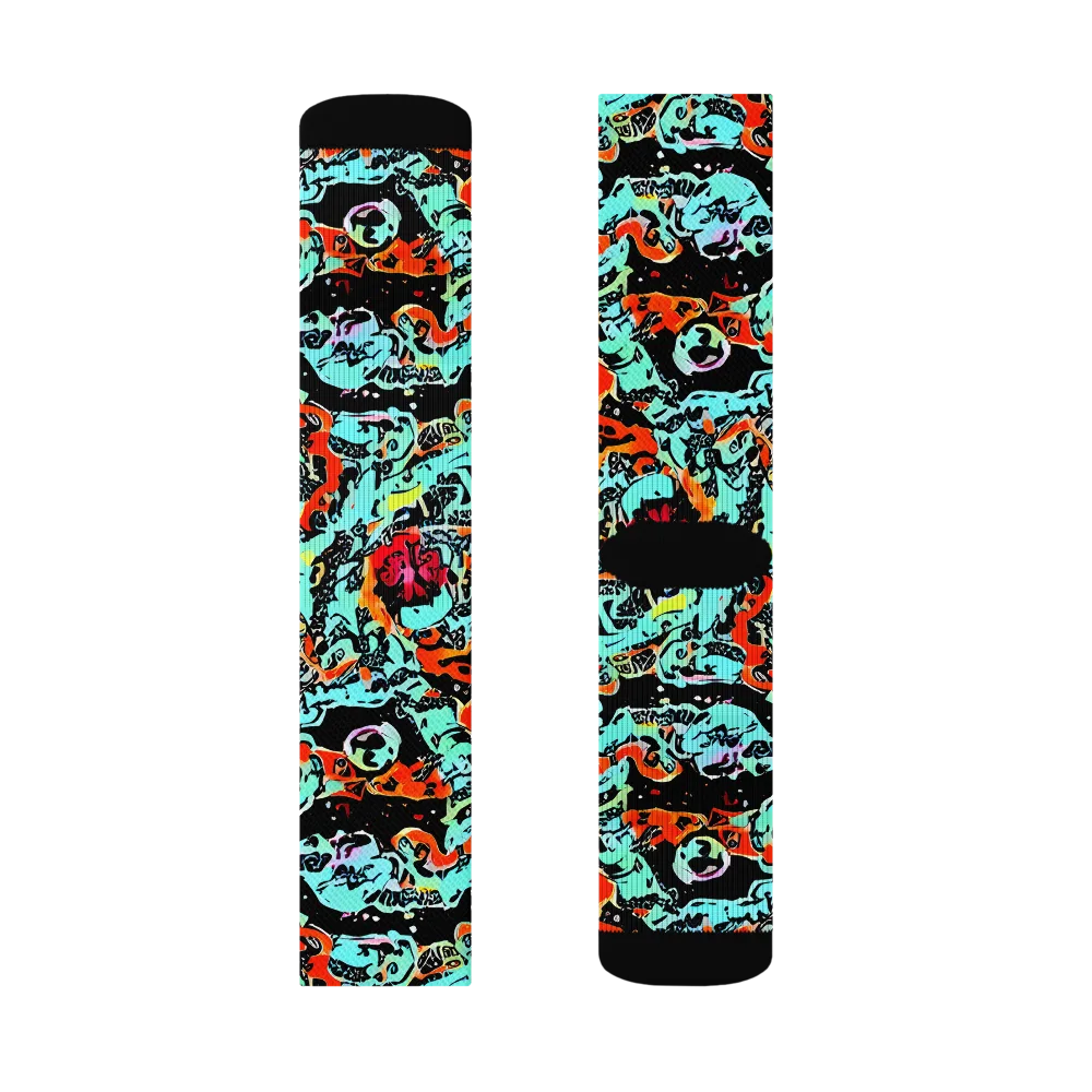 Neon Wildstyle on Socks — Left Sock