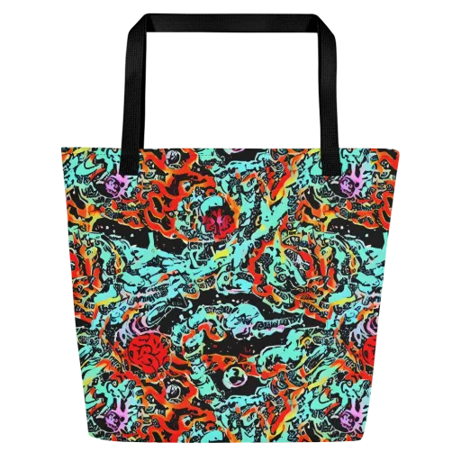 Neon Wildstyle on a Large Tote Bag W/ Pocket