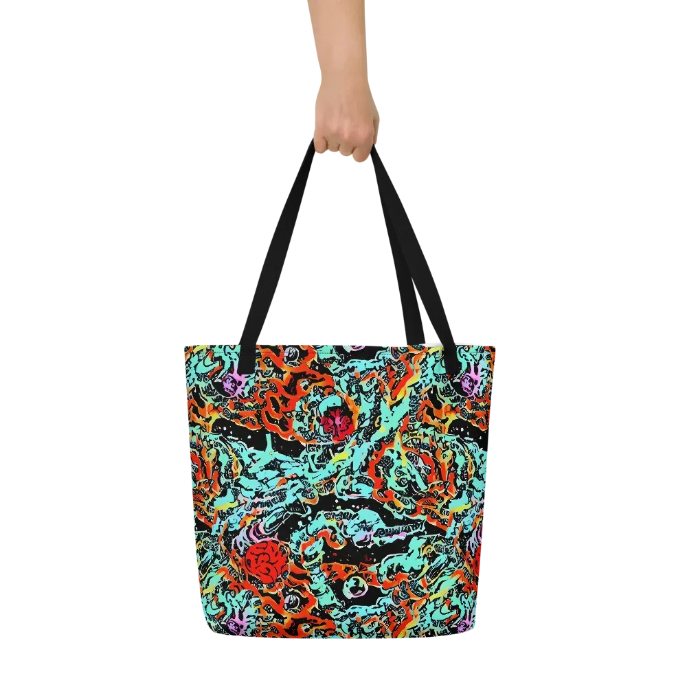 Neon Wildstyle on Large Tote Bag W/ Pocket — Front