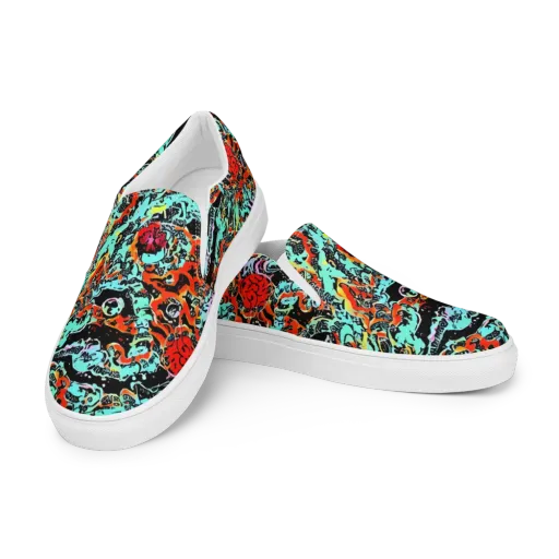 Neon Wildstyle on a Women's Slip-On Canvas Shoes