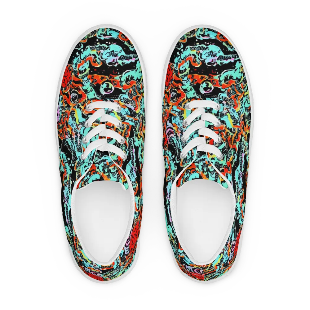 Neon Wildstyle on Men's Lace-Up Canvas Shoes — Front