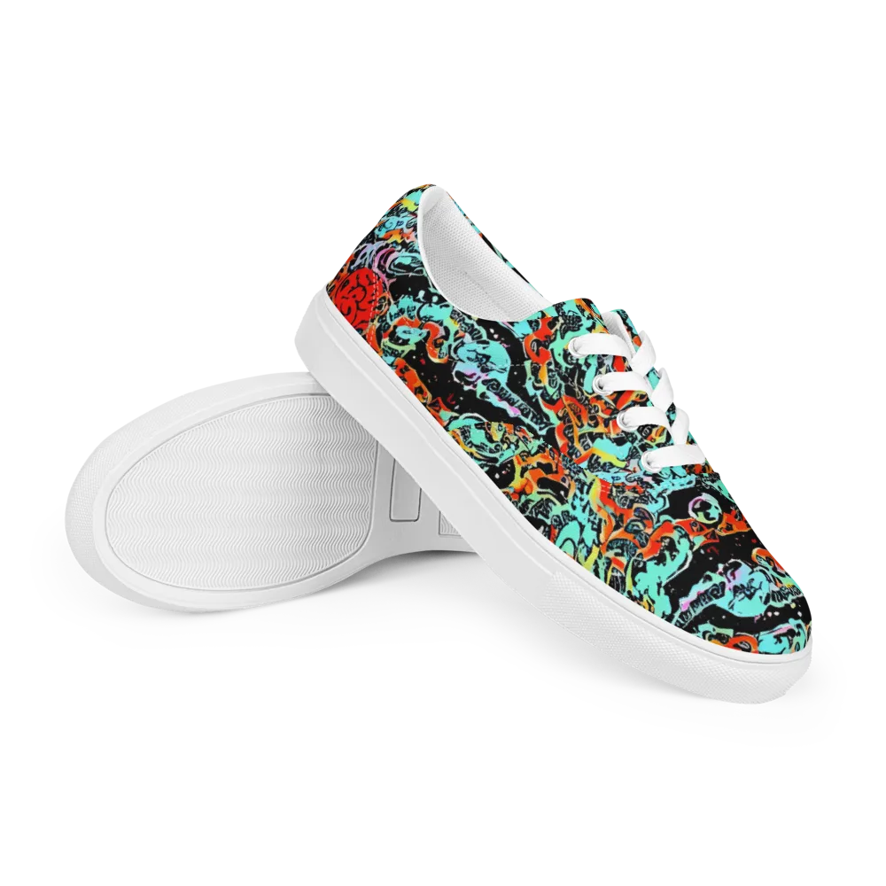 Neon Wildstyle on Men's Lace-Up Canvas Shoes — Right Front