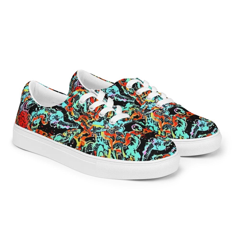 Neon Wildstyle on Men's Lace-Up Canvas Shoes — Right Front